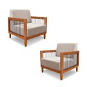 Ver imagem 2 de Kit 2 Poltronas Sala de Estar Pés Madeira Maciça Corda Náutica Preta 75cm Manila Linho Areia Rústico