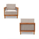 Ver imagem 5 de Kit 2 Poltronas Sala de Estar Pés Madeira Maciça Corda Náutica Preta 75cm Manila Linho Areia Rústico