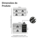 Ver imagem 5 de Armário de Cozinha Compacta 120 x 60 cm Branco/Preto Lux Madesa 02