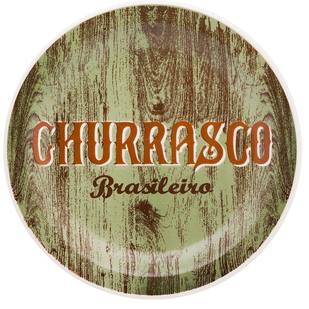 Kit 4 Pratos Rasos Churrasco Verde Green Oxford® Ceramica 26cm - 3