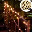 Ver imagem 3 de Pisca Cordão 300 Lâmpadas Solar Led Amarelo de Natal de 30m