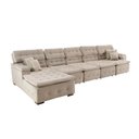 Ver mais imagens de Sofá Orlando 4.20x1.70m com Chaise, Retrátil e Reclinável - Bege