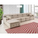 Ver imagem 5 de Sofá Orlando 4.20x1.70m com Chaise, Retrátil e Reclinável - Bege
