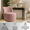 Ver imagem 5 de Poltrona Orgânica Redonda Estofada Veludo Rose Luxo Moderna Confortável P/ Sala Espera Recepção Hall