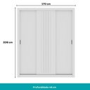 Ver imagem 5 de Guarda Roupa Casal 3 Portas Doha 2 Gavetas Carraro Ripado Branco