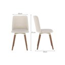 Ver imagem 2 de Conjunto com 2 Cadeiras Giratórias Madeira Natural Dakota Branco/Marrom/Champanhe