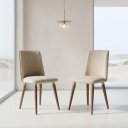Ver imagem 1 de Kit 2 Cadeiras de Jantar com Pés em Madeira Maciça Dakota Bege/Marrom/Champanhe