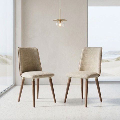 Kit 2 Cadeiras de Jantar com Pés em Madeira Maciça Dakota