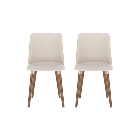 Cadeiras para Sala de Jantar 2 Unidades Dakota Branco/Marrom/Champanhe
