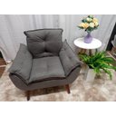 Ver imagem 1 de Poltrona Decorativa Opala Suede Cinza Escuro-PANDORA DECOR