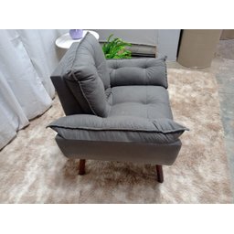 Poltrona Decorativa Opala Suede Cinza Escuro-PANDORA DECOR - 3