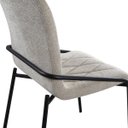 Ver imagem 3 de Cadeira Estofada com Costura Decorativa e Base em Aço Carbono Pintura Epóxi – Yara Exclusiva Linho L