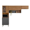 Ver imagem 4 de Cozinha Compacta Alba 6 Portas Amêndola Touch Grafito Demóbile