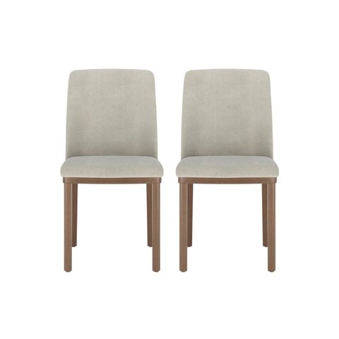 Conjunto 2 Cadeiras para Sala de Jantar Kalina Bege/Marrom