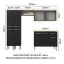 Ver imagem 4 de Armário de Cozinha Completa 229cm Rustic/Preto Emilly Madesa 05