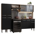 Ver imagem 3 de Armário de Cozinha Completa 229cm Rustic/Preto Emilly Madesa 05