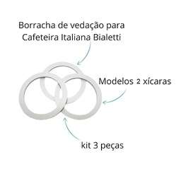 3x Anel Reparo Borracha Bialetti Vedação Moka Express 2 Xíc - 2