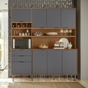 Ver imagem 4 de Cozinha Compacta Viena 8 Portas e 2 Gavetas Lukaliam Móveis Jequitiba/cinza Fosco