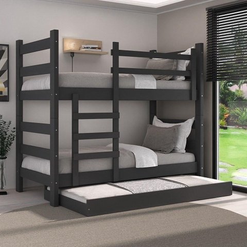 Treliche Madeira Maciça - Vira 2 Camas - para Colchão 78/88 X 188cm Dubai Multimóveis Cr35105