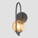 Ver imagem 1 de Arandela Online Preta Globo de Vidro Ambar + Led 5w