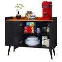 Ver imagem 1 de Aparador Buffet Pequeno Retrô Cantinho Café Sala Escritório Cozinha Wood New Simples -Preto/