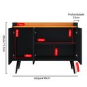 Ver imagem 4 de Aparador Buffet Pequeno Retrô Cantinho Café Sala Escritório Cozinha Wood New Simples -Preto/