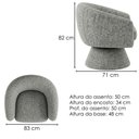 Ver imagem 3 de Poltrona Decorativa Cave Base Giratoria Boucle Tce 1018 Moll