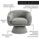 Ver imagem 4 de Poltrona Decorativa Cave Base Giratoria Boucle Tce 1018 Moll