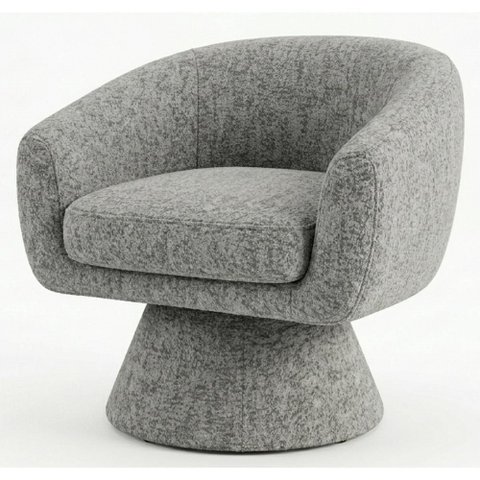Poltrona Decorativa Cave Base Giratoria Boucle Tce 1018 Moll