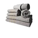 Ver imagem 1 de Jogo de Toalhas 2 Banho 2 Rosto 2 Piso - 6 Pçs Montreal 100% Algodão - Cinza Cinza