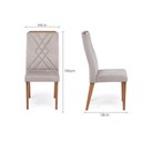 Ver imagem 3 de Kit 2 Cadeiras para Sala de Jantar com Pés em Madeira Natural Megan Cinza/Marrom