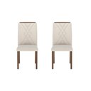 Ver imagem 1 de Kit 2 Cadeiras para Sala de Jantar com Pés em Madeira Natural Megan Branco/Marrom