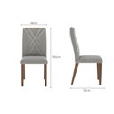 Ver imagem 3 de Kit 2 Cadeiras para Sala de Jantar com Pés em Madeira Natural Megan Cinza/Marrom/Linked