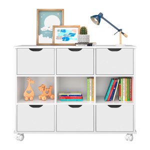 Nicho Organizador c/ 6 Gavetas com Rodízio Roterdã Q01 - Doce Sonho Móveis NICHO ORGANIZADOR NICHO D