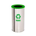 Ver imagem 2 de Lixeira Coleta Seletiva Aro 35l de Aço Inox: Verde