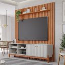 Ver imagem 1 de Rack com Painel Ripado para TV de até 70 Polegadas 100% MDF 220CMX185CM Holanda Maragogi Espresso Marrom
