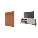 Ver imagem 2 de Rack com Painel Ripado para TV de até 70 Polegadas 100% MDF 220CMX185CM Holanda Maragogi Espresso Marrom
