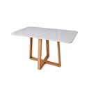 Ver imagem 2 de Mesa de Jantar Retangular 120x80cm 6 Lugares MDF Tampo Vidro Cozinha Sala Apartamento Pequena