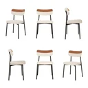 Ver imagem 1 de Kit com 6 Cadeiras para Sala de Jantar Mona Yescasa Bege/Areia Corriente/Caramelo