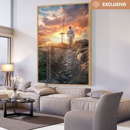 Quadro Decorativo Jesus e a Cruz Sala Quarto Casa Escritório - 1