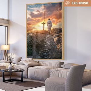 Quadro Decorativo Jesus e a Cruz Sala Quarto Casa Escritório