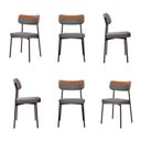 Ver imagem 1 de Kit com 6 Cadeiras para Sala de Jantar Mona Yescasa Cinza/Caramelo