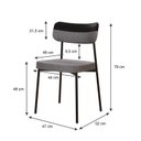Ver imagem 3 de Kit com 6 Cadeiras para Sala de Jantar Mona Yescasa Cinza/Preto