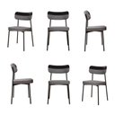 Ver imagem 1 de Kit com 6 Cadeiras para Sala de Jantar Mona Yescasa Cinza/Preto