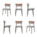 Ver imagem 1 de Kit com 6 Cadeiras para Sala de Jantar Mona Yescasa Cinza/Caramelo