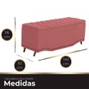 Ver imagem 2 de Calçadeira Baú Casal Estofada Maitê Veludo Rose