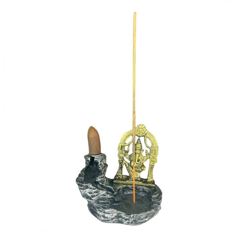 Incensário Cascata Om Lakshmi Gaya Resina- Escolha o Modelo:lakshmi Metal Dourado 11cm - 5