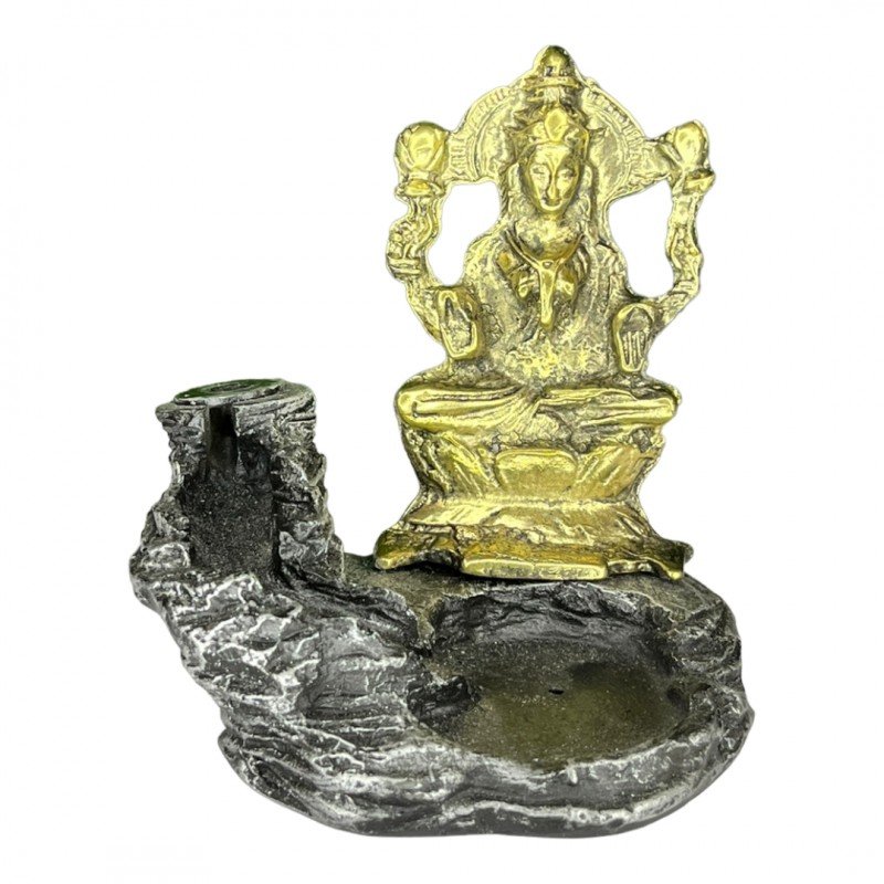 Incensário Cascata Om Lakshmi Gaya Resina- Escolha o Modelo:lakshmi Metal Dourado 11cm - 1