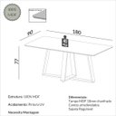 Ver imagem 2 de Mesa de Jantar Mdf 6 Lugares 180cm Off White/freijó Tm87