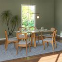 Ver imagem 1 de Mesa de Jantar Mdf 6 Lugares 180cm Off White/freijó Tm87